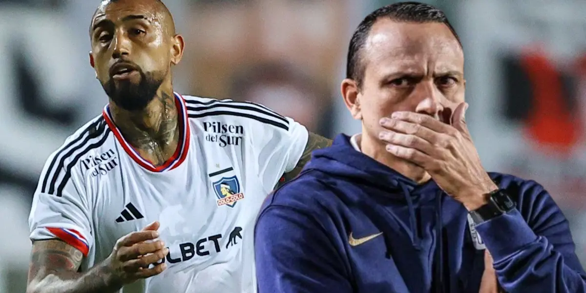 Alejandro Restrepo como DT de Alianza Lima y Arturo Vidal como jugador de Colo Colo. (Foto Alianza Lima)