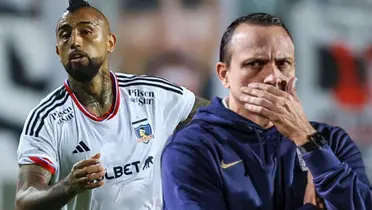 Alejandro Restrepo como DT de Alianza Lima y Arturo Vidal como jugador de Colo Colo. (Foto Alianza Lima)