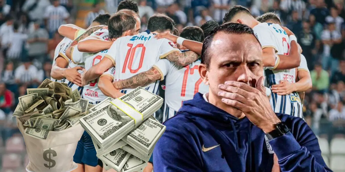 Alejandro Restrepo observando detenidamente a sus jugadores de Alianza Lima