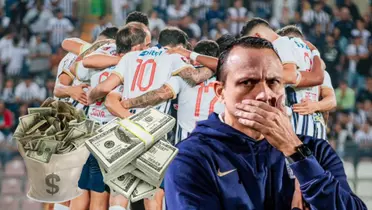 Alejandro Restrepo observando detenidamente a sus jugadores de Alianza Lima