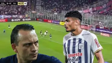 Alejandro Restrepo se molestó con De Santis por el gol fallado. (Foto: Alianza LIma)