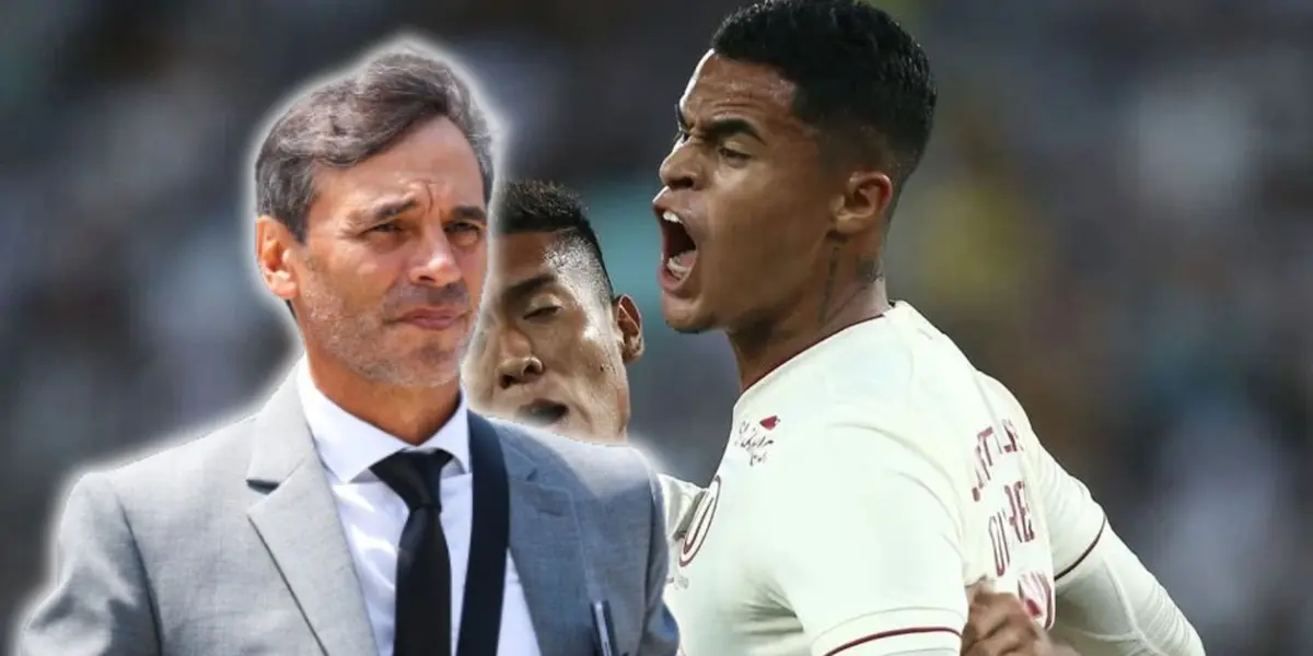 Celebración de Christopher Olivares en el Universitario vs Botafogo por la Libertadores. (Foto: Universitario)