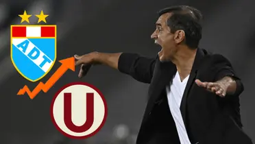 Fabián Bustos como entrenador de Universitario de Deportes. (Foto: AFP)