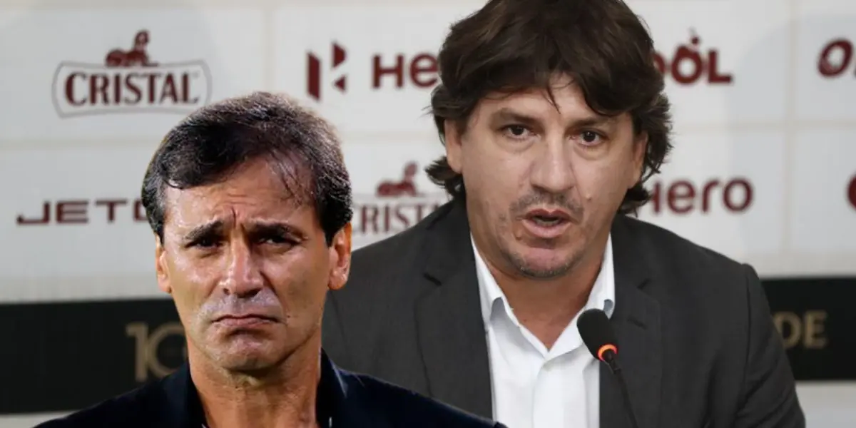 Fabián Bustos como técnico y Jean Ferrari como administrador provisional de la U. (Foto: Universitario)