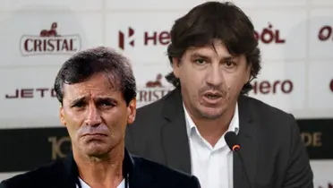 Fabián Bustos como técnico y Jean Ferrari como administrador provisional de la U. (Foto: Universitario)