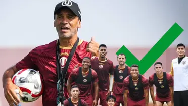 Fabián Bustos con el plantel de Universitario entrenando. (Foto: Universitario)
