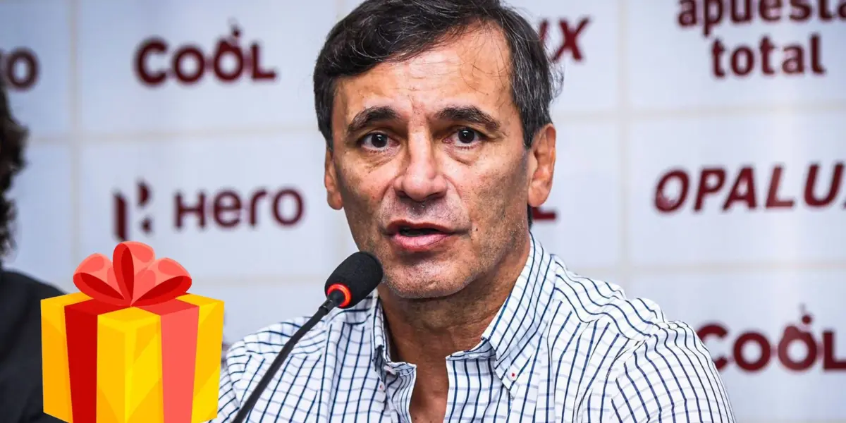 Fabián Bustos en conferencia de prensa con la U (Foto: Universitario de Deportes)