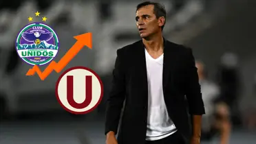 Fabián Bustos en el banquillo de Universitario de Deportes. (Foto: Universitario)