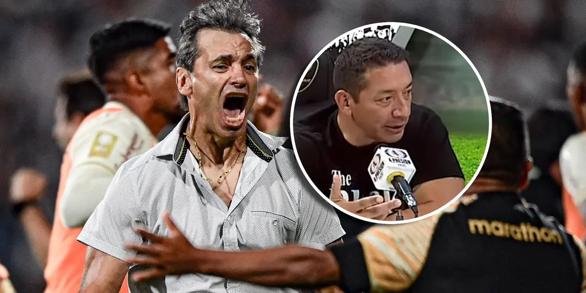 Fabián Bustos y Carlos Galván (Foto: Liga 1 y Captura Youtube).