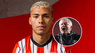 Jefferson Cáceres - Chris Wilder (Foto: @SheffieldUnited)