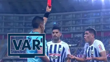 Jesús Castillo recibiendo la roja en el Alianza Lima vs Atlétigo Grau. (Captura: L1 Max)