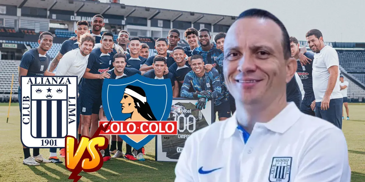 Jugadores de Alianza Lima y delante Alejandro Restrepo