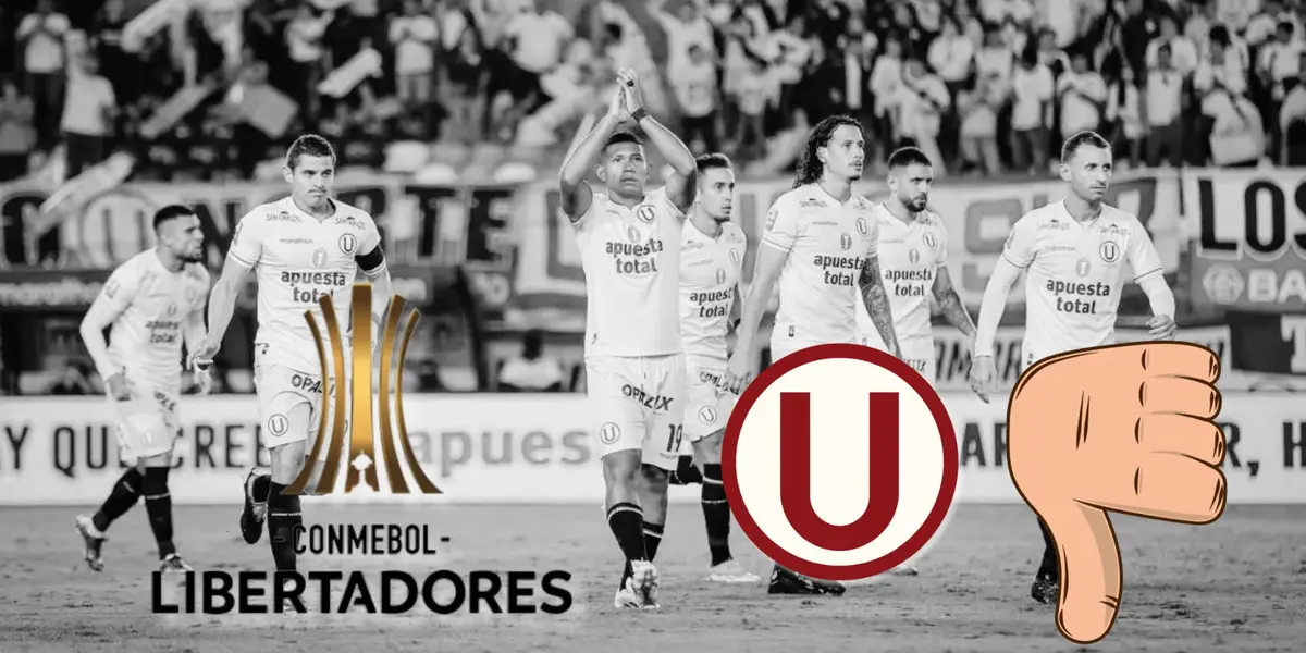 Jugadores de Universitario de Deportes saludando a sus hinchas en un fondo blanco y negro