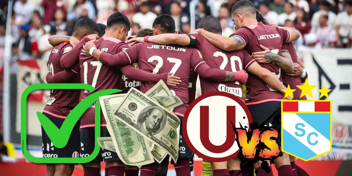 Los jugadores de Universitario de Deportes reunidos antes de un partido