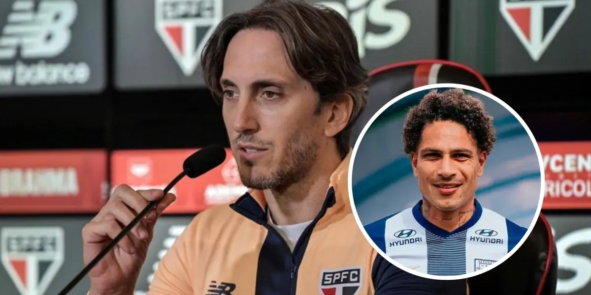 Luis Zubeldía - Paolo Guerrero (Foto: X de Sao Paulo)