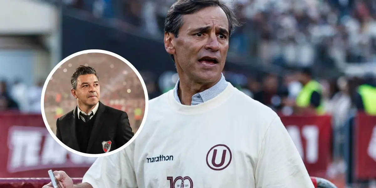 Marcelo Gallardo - Fabián Bustos (Foto: X de Universitario)