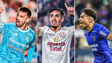 Martín Cauteruccio - Martín Pérez Guedes - Paolo Guerrero (Foto: X de Liga 1)