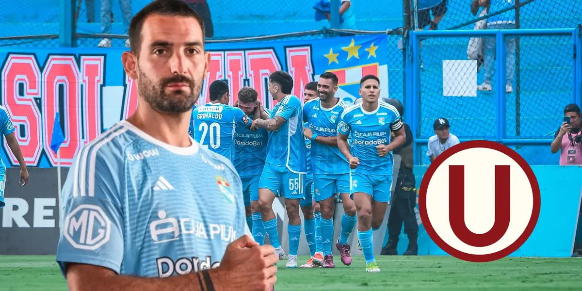 Martín Cauteruccio y detrás jugadores de Sporting Cristal