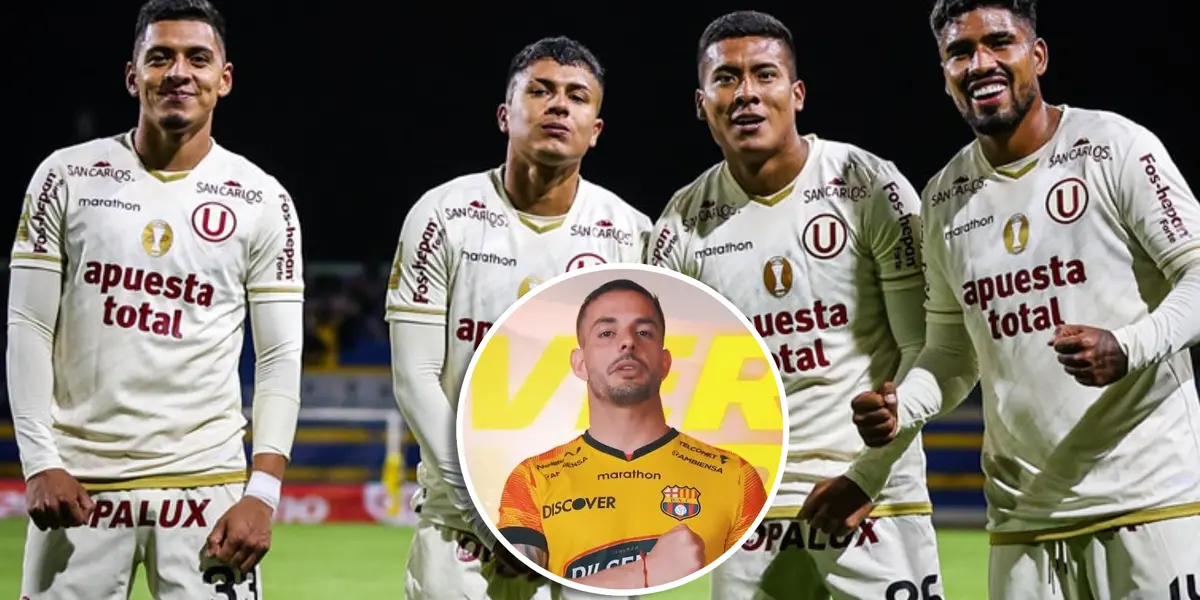 Octavio Rivero y Universitario de Deportes (Foto: Universitario y Barcelona SC).