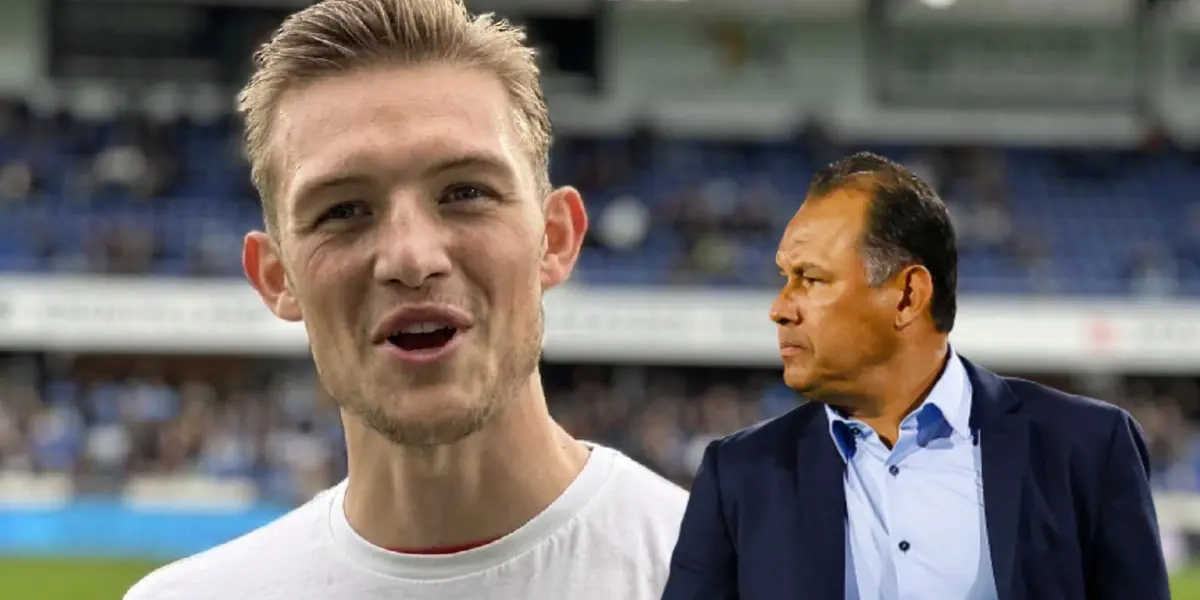 Oliver Sonne gritando y Juan Reynoso mirando para la izquierda