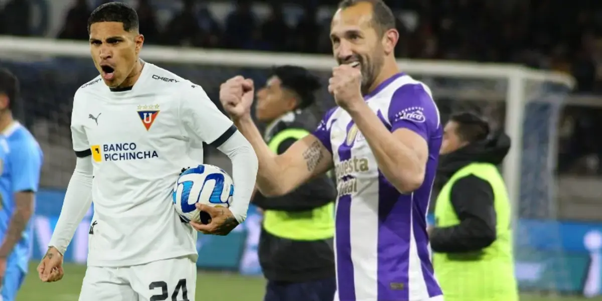 Paolo Guerrero en LDU y Hernán Barcos en Alianza Lima.