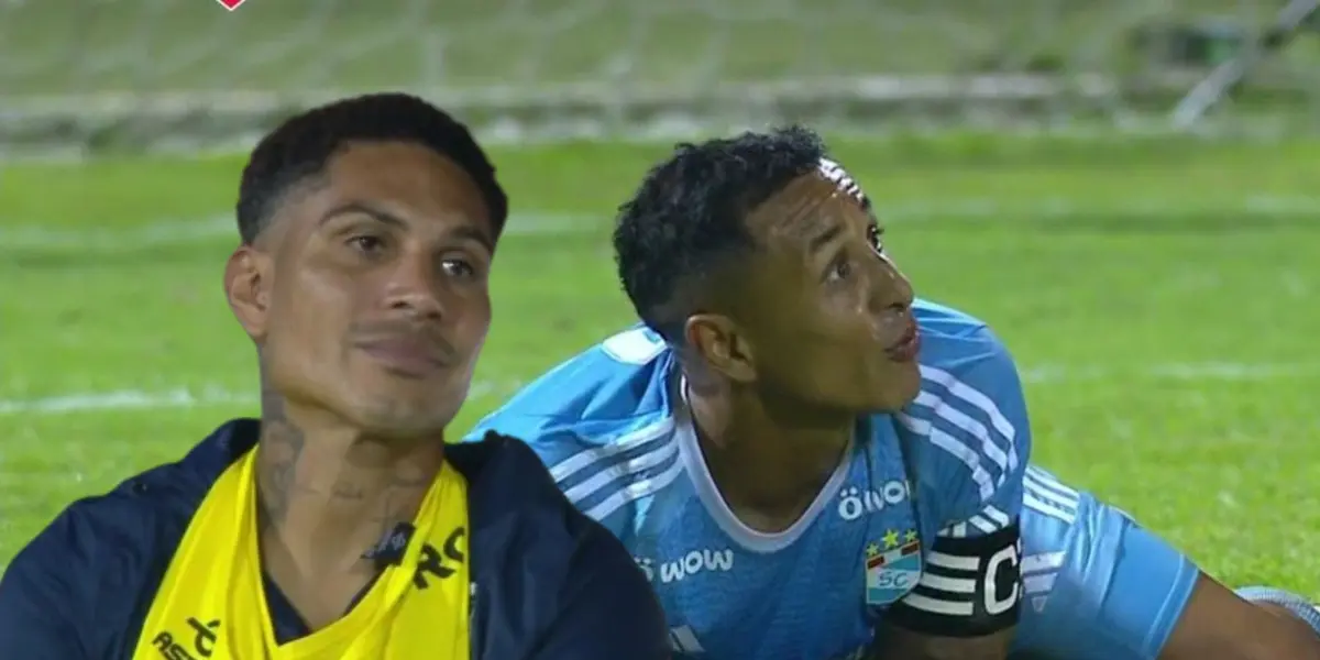 Paolo Guerrero reaccionando a la lesión de Yotún. (Foto: Captura L1 Max)