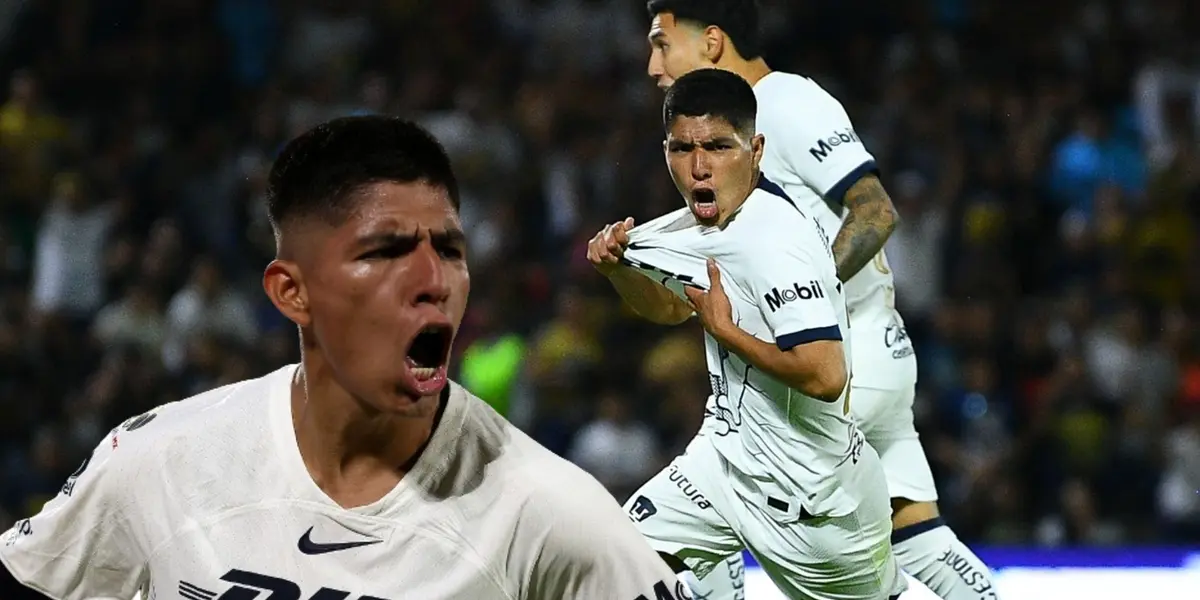 Piero Quispe anotando su primer gol con Pumas UNAM de la Liga MX (MexSports)