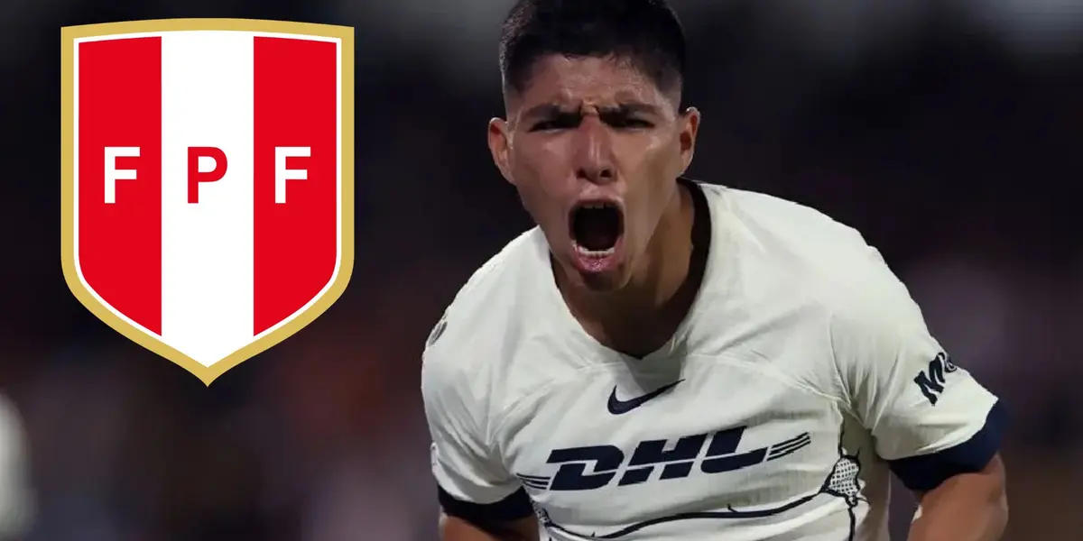 Piero Quispe en la celebración de su gol con Pumas UNAM. (Foto: EFE)