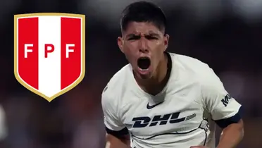 Piero Quispe en la celebración de su gol con Pumas UNAM. (Foto: EFE)