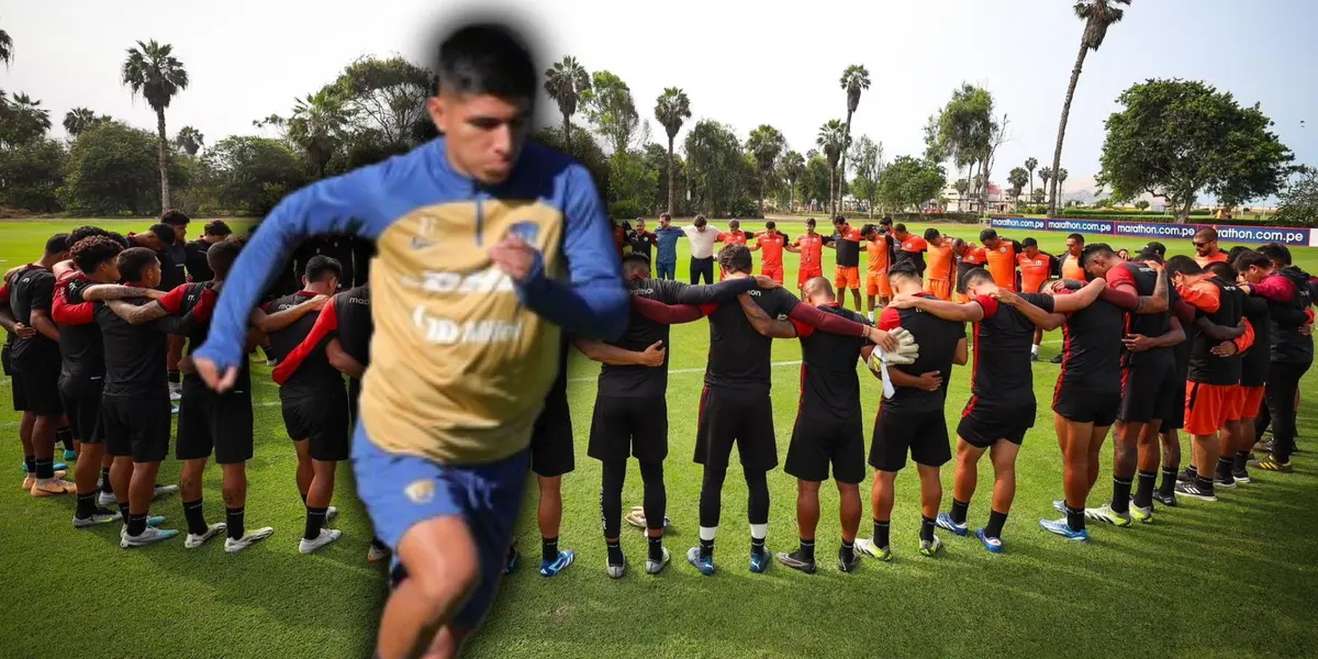 Piero Quispe entrenando en Pumas UNAM y Universitario entrenando.