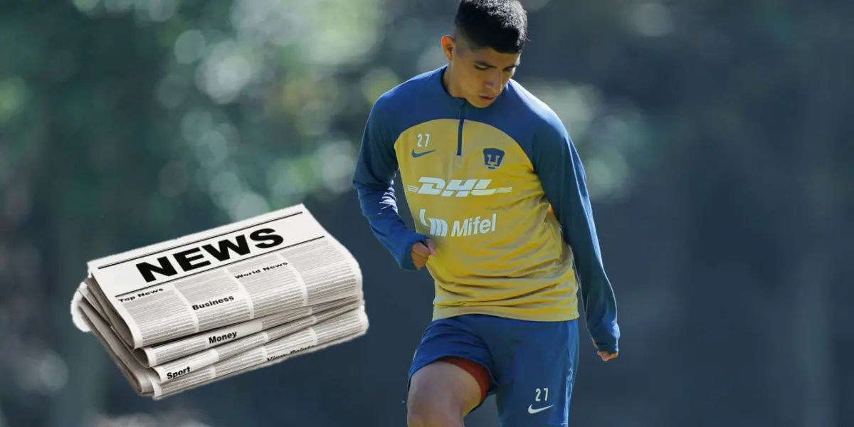 Piero Quispe jugando para Pumas UNAM. / Foto: Pumas.