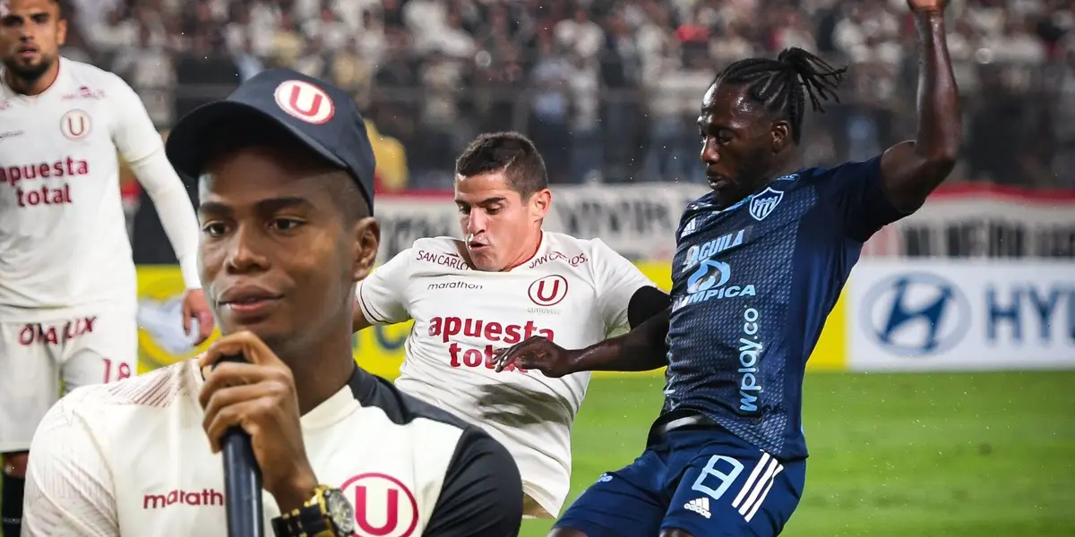 Segundo Portocarrero y detrás una acción del duelo entre Universitario vs Junior